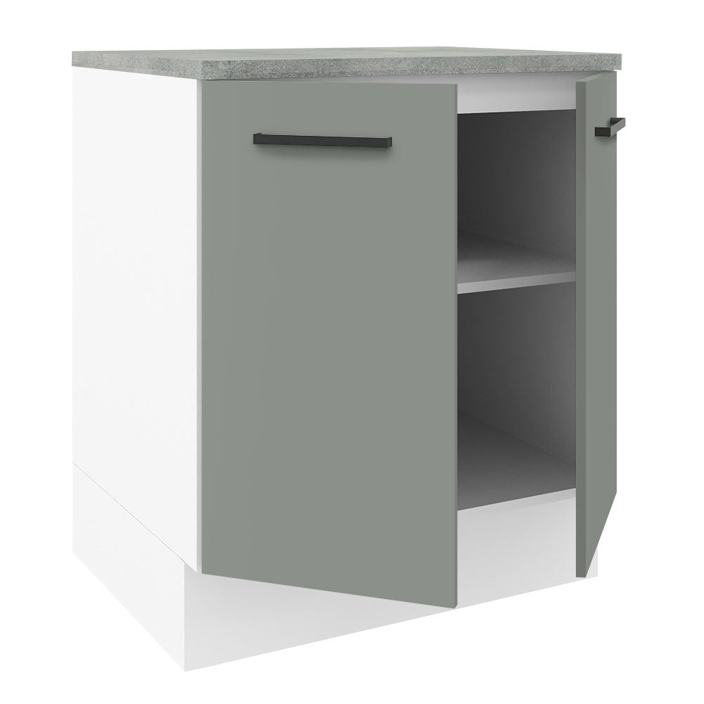 Balcão de Cozinha Madesa Agata 70 x 60 cm 2 Portas (Com Tampo) Branco/Cinza