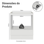 Balcão para Forno/Micro-ondas 70 x 60 cm 1 Gaveta (Sem Tampo) Branco Madesa