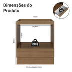 Balcão para Forno/Micro-ondas 70 x 60 cm 1 Gaveta (Sem Tampo) Rustic Madesa