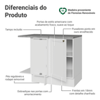 Balcão de Canto para Linha de 60 cm Profundidade (Com Tampo) Branco Vik Madesa