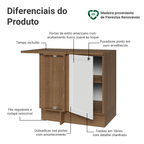 Balcão de Canto para Linha de 60 cm Profundidade (Com Tampo) Rustic/Branco Vik Madesa