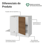 Balcão Cozinha de Canto 1 Porta 60 cm Profundidade (Sem Tampo) Branco/Rustic Stella Madesa