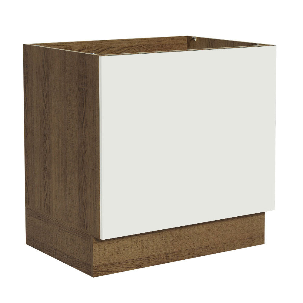 Balcão para Forno de Embutir 80 x 60 cm Sem Tampo Rustic/Branco Agata, Glamy, Lux, Stella Madesa