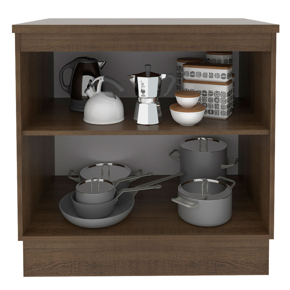 Balcão Madesa Stella 80 x 60 cm 2 Portas (Com Tampo) Rustic/Branco