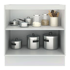 Balcão de Cozinha Madesa Agata 80 x 60 cm 2 Portas (Sem Tampo) Branco/Preto