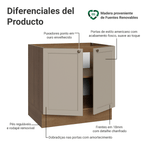 Balcão de Cozinha 80 x 60 cm 2 Portas (Sem Tampo) Rustic/Crema Vik Madesa