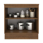 Balcão Madesa Agata 80 x 60 cm 2 Portas (Com Tampo) Rustic/Preto