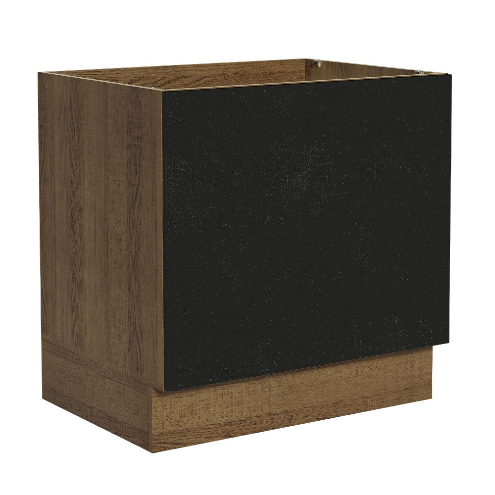 Balcão para Forno de Embutir 80 x 60 cm Sem Tampo Rustic/Preto Agata, Glamy, Madesa