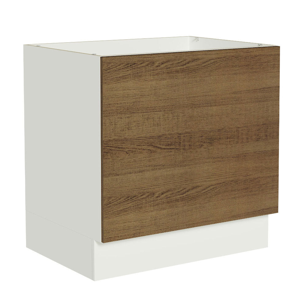 Balcão para Forno de Embutir 80 x 60 cm Sem Tampo Branco/Rustic Glamy, Stella Madesa