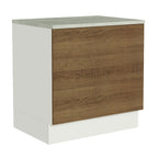 Balcão para Forno de Embutir 80 x 60 cm Com Tampo Branco/Rustic Glamy, Stella Madesa