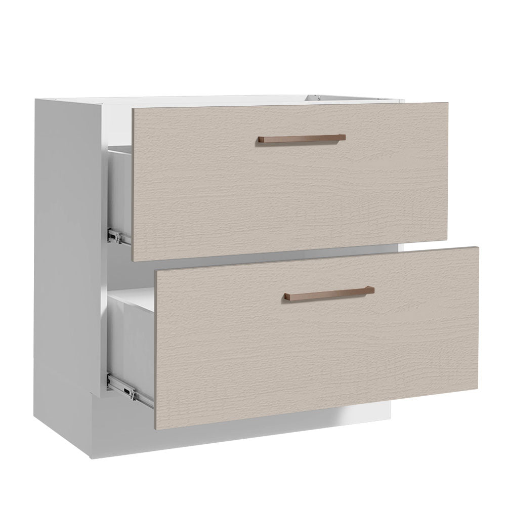 Balcão de Cozinha 80 x 60 cm 2 Gavetas (Sem Tampo) Branco/Crema Agata Madesa