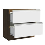 Balcão de Cozinha 80 x 60 cm 2 Gavetas (Sem Tampo) Rustic/Branco Glamy Madesa