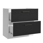 Balcão de Cozinha 80 x 60 cm 2 Gavetas (Sem Tampo) Branco/Preto Agata Madesa