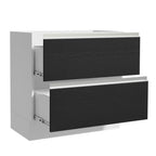 Balcão de Cozinha 80 x 60 cm 2 Gavetas (Sem Tampo) Branco/Preto Glamy Madesa