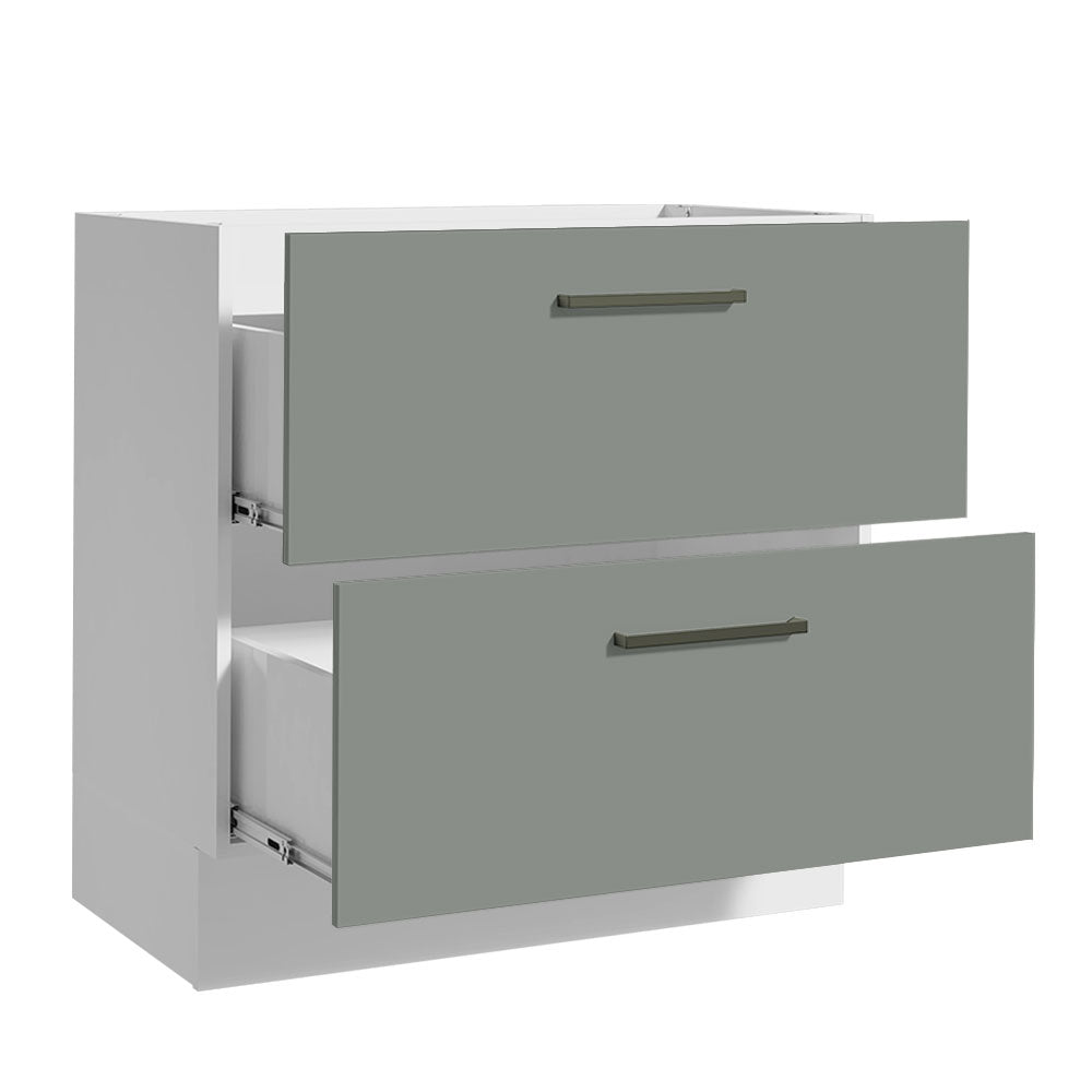 Balcão de Cozinha 80 x 60 cm 2 Gavetas (Sem Tampo) Branco/Cinza Agata Madesa