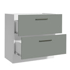 Balcão de Cozinha 80 x 60 cm 2 Gavetas (Sem Tampo) Branco/Cinza Agata Madesa