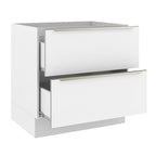 Balcão Madesa Lux 80 cm 2 Gavetas (Sem Tampo) Branco/Branco Veludo