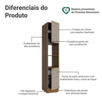 Paneleiro 40 x 60 cm 2 Portas e 2 Nichos Rustic/Crema Vik Madesa