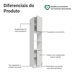 Paneleiro 40 x 60 cm 2 Portas e 2 Nichos Branco Veludo Lux Madesa