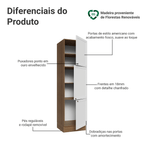 Paneleiro 60 x 60 cm 3 Portas Rustic/Branco Vik Madesa