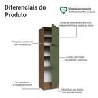 Paneleiro 60 x 60 cm 3 Portas Rustic/Verde Vik Madesa