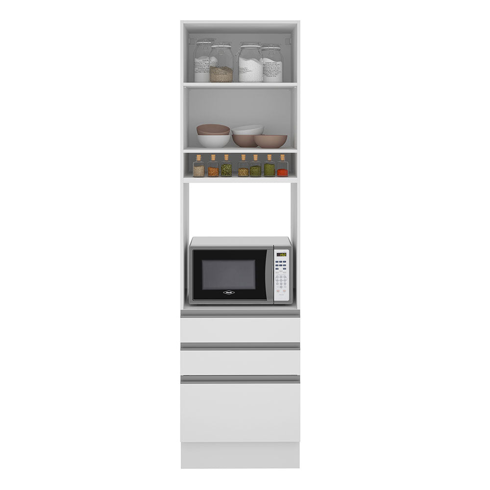 Torre Quente Madesa Glamy 60 x 60 cm 1 Porta 3 Gavetas Branco