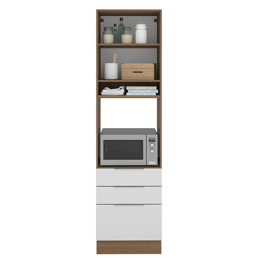 Torre Quente Madesa Stella 60 x 60 cm 1 Porta 3 Gavetas Rustic/Branco