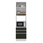 Torre Quente Madesa Glamy 60 x 60 cm 1 Porta 3 Gavetas Branco/Preto