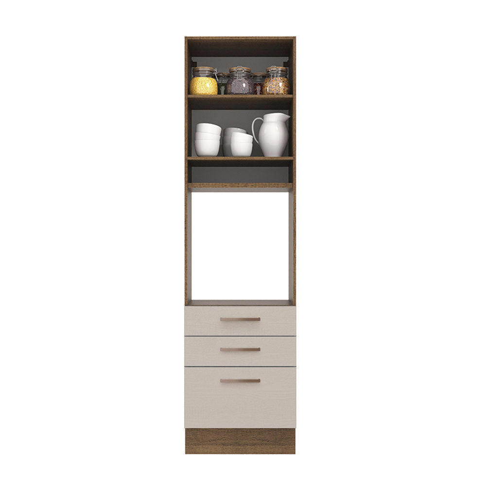Torre Quente 60 x 60 cm 1 Porta 3 Gavetas Rustic/Crema Agata Madesa