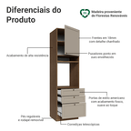 Torre Quente 60 x 60 cm 1 Porta 3 Gavetas Rustic/Crema Vik Madesa