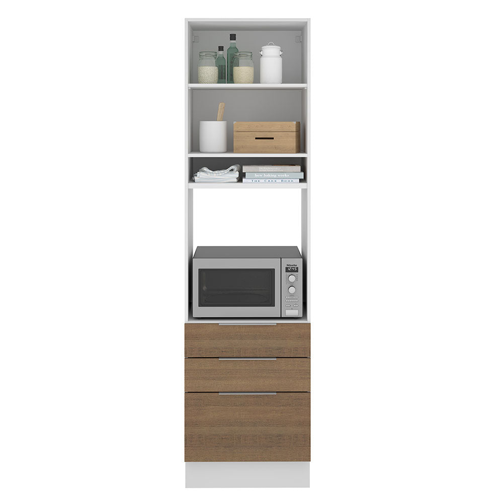 Torre Quente Madesa Stella 60 x 60 cm 1 Porta 3 Gavetas Branco/Rustic