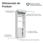 Torre Quente 70 x 60 cm 3 Portas Branco Vik Madesa