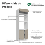 Torre Quente 70 x 60 cm 3 Portas Branco/Crema Vik Madesa