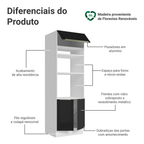 Torre Quente 70 x 60 cm 3 Portas Branco/Preto Lux Madesa