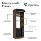 Torre Quente 70 x 60 cm 3 Portas Rustic/Preto Lux Madesa