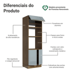Torre Quente 70 x 60 cm 3 Portas Rustic/Cinza Lux Madesa