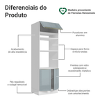 Torre Quente 70 x 60 cm 3 Portas Branco/Cinza Lux Madesa