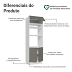 Torre Quente 70 x 60 cm 3 Portas Branco/Cinza Vik Madesa