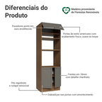 Torre Quente 70 x 60 cm 3 Portas Rustic/Cinza Vik Madesa