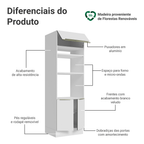 Torre Quente 70 x 60 cm 3 Portas Branco/Branco Veludo Lux Madesa