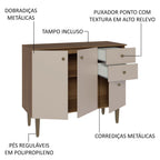Balcão Gabinete 3 Portas 2 Gavetas Rustic/Crema Gourmet Madesa