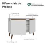 Balcão de Cozinha com 2 Portas 120 cm Branco Pieta Madesa