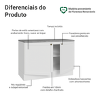 Balcão de Cozinha 120 cm 2 Portas Branco Vik Madesa