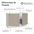 Balcão Gabinete de Pia 120 cm (Sem Tampo) Branco/Crema Vik Madesa