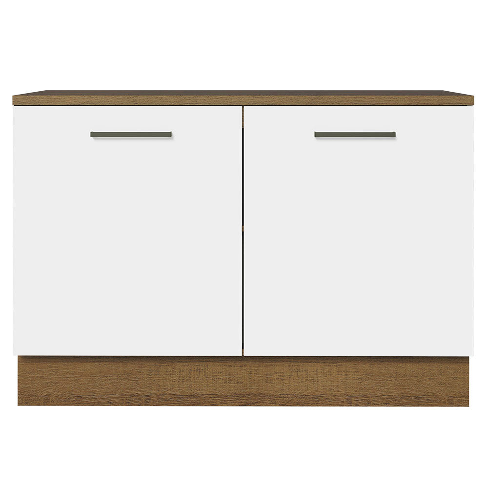 Balcão Cozinha 2 Portas (Com Tampo) Rustic/Branco Agata Madesa