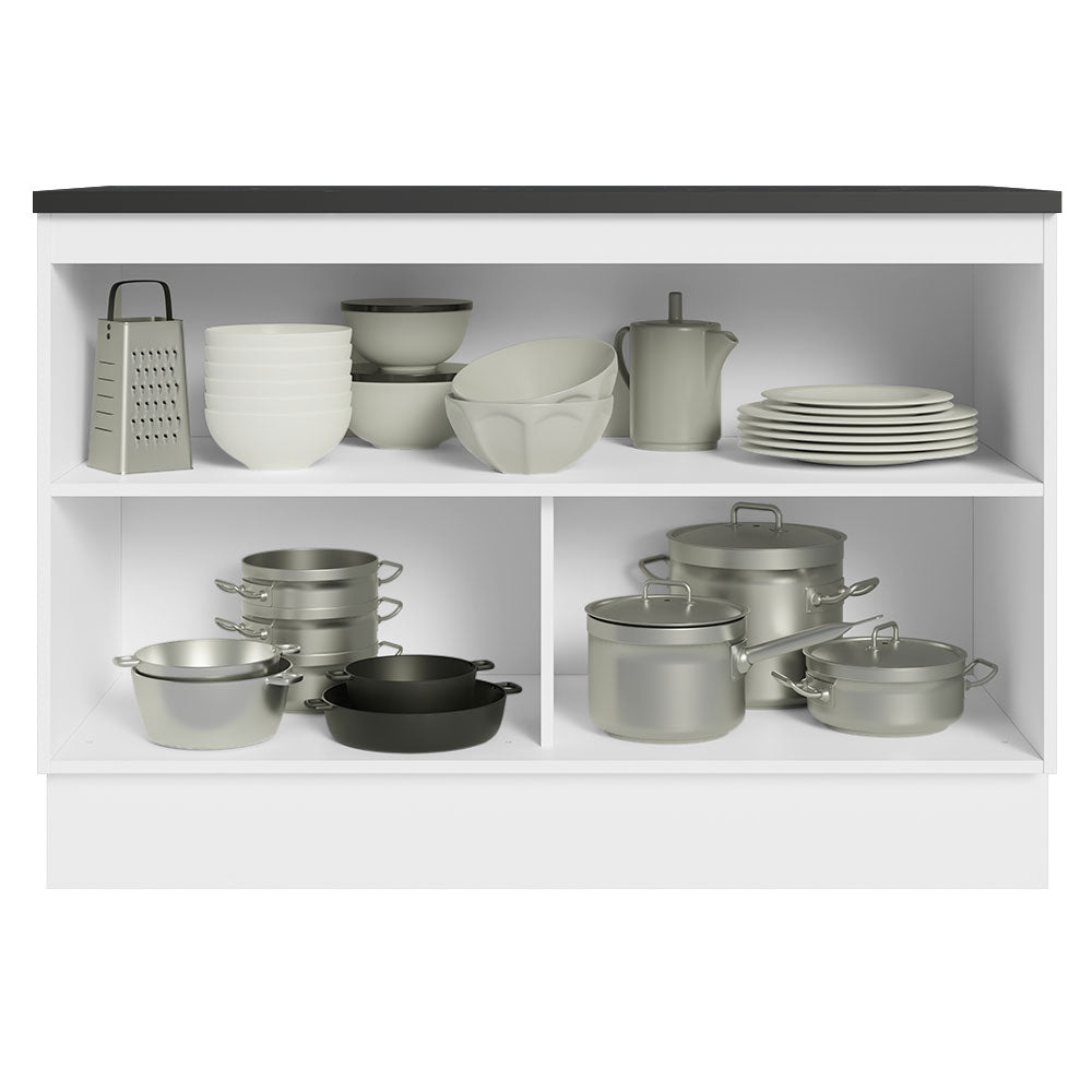 Balcão Cozinha 100% MDF 120 cm 2 Portas Branco/Rustic Acordes Madesa