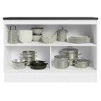 Balcão Cozinha 100% MDF 120 cm 2 Portas Branco/Rustic Acordes Madesa