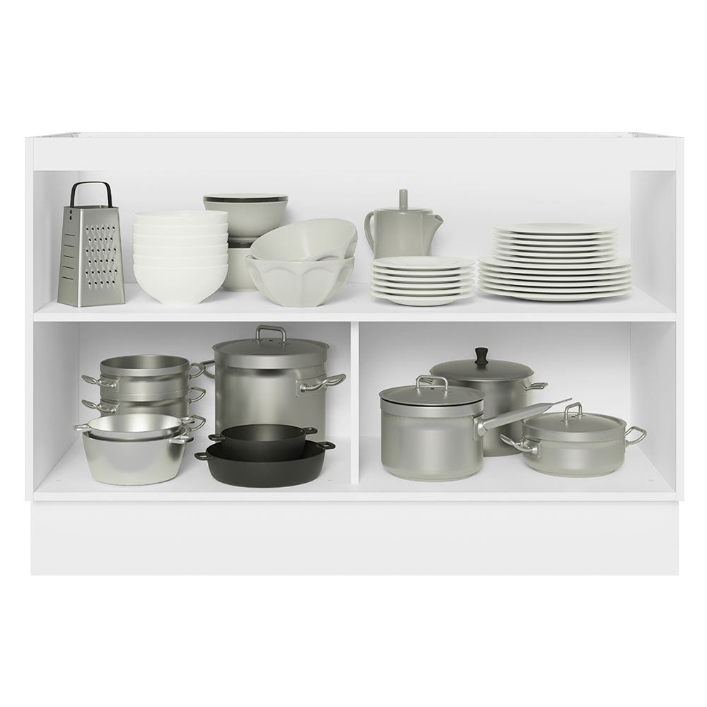 Balcão Gabinete de Pia 100% MDF 120 cm 2 Portas Branco/Preto Acordes Madesa