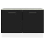 Balcão Cozinha 2 Portas (Com Tampo) Branco/Preto Agata Madesa