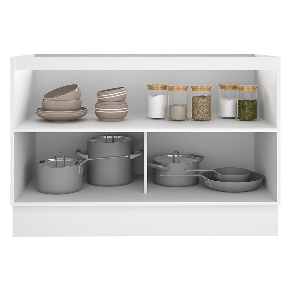 Balcão Gabinete de Pia Madesa Glamy 120 cm 2 Portas (Sem Tampo e Pia) Branco/Preto